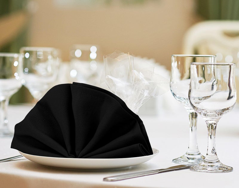Utopia Home [24 Pack, Black] Cloth Napkins 17x17 Inches, 100% Polyester Dinner Napkins with Hemmed Edges, Washable Napkins Ideal for Parties, Weddings and Dinners - Image 5